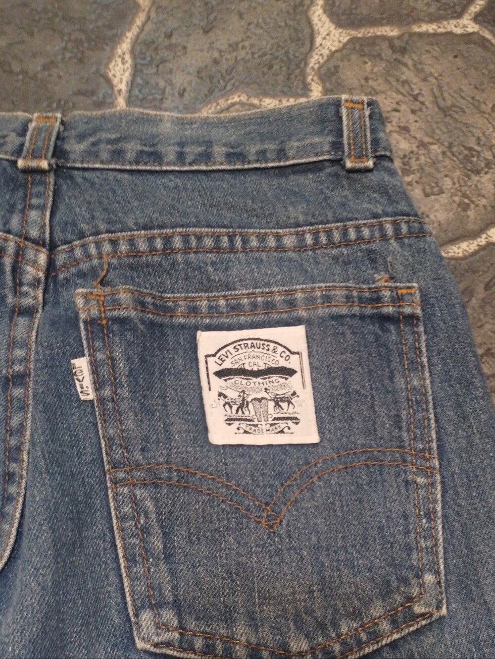 LEVIS White tab women's 2 horse pull white patch Jeans RARE HTF VINTAGE 70s